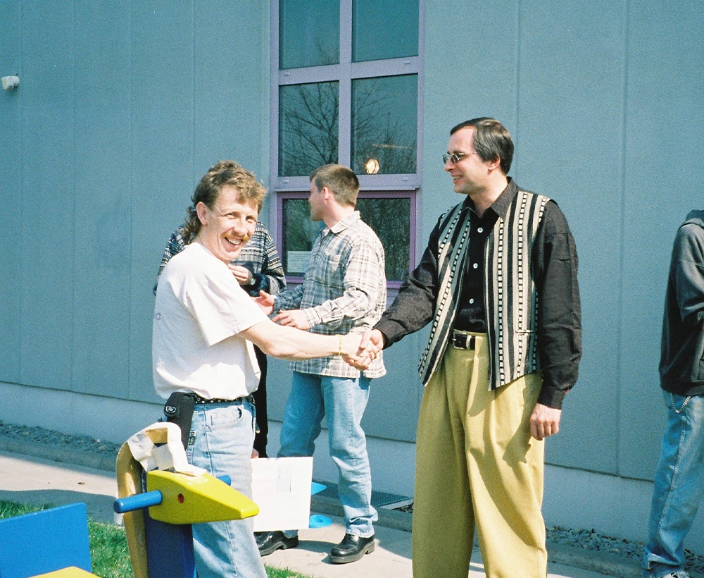 Unternehmensgebäude im Sonnenuntergang