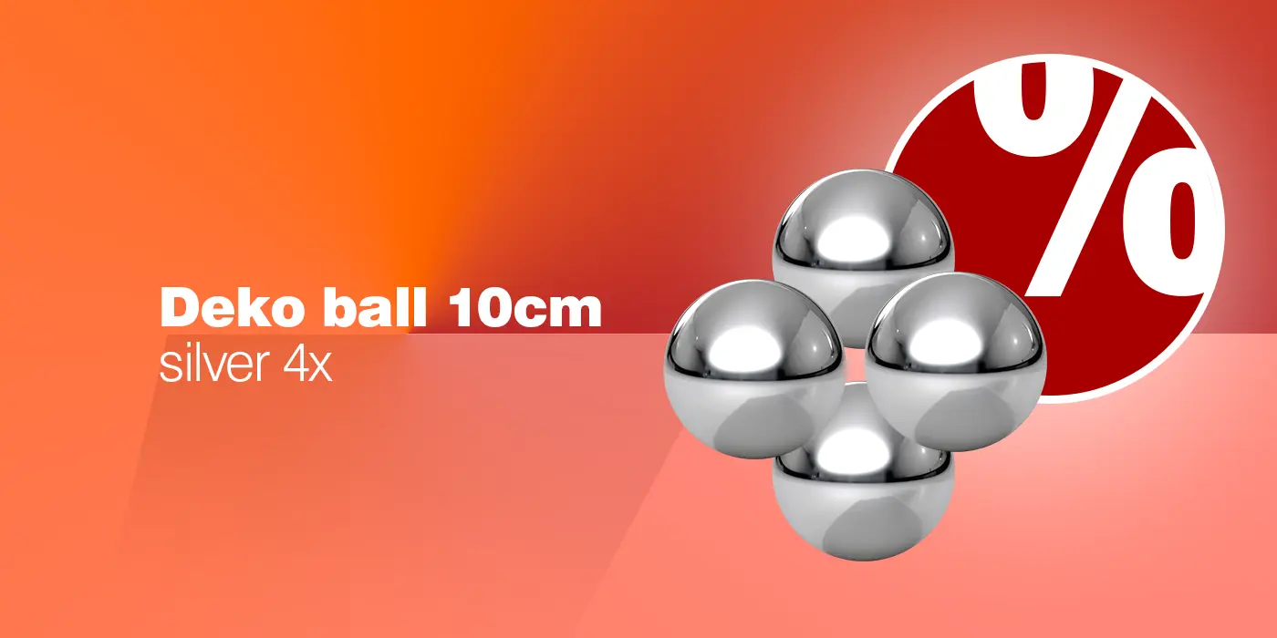 EUROPALMS Dekokugel 10cm, silber